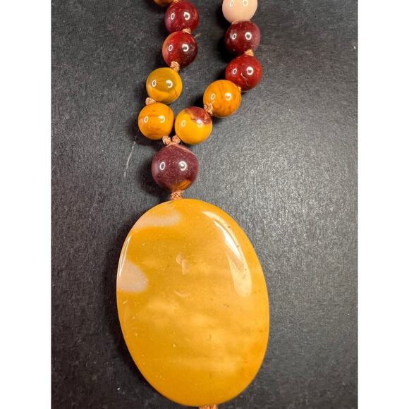 NEW Mookaite knotted pendant necklace with sterling silver clasp - Picture 12 of 13